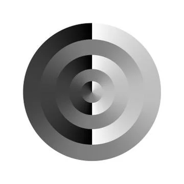 Monochrome Target with circular gradient effect, icon. Black and white. Stock Illustration
