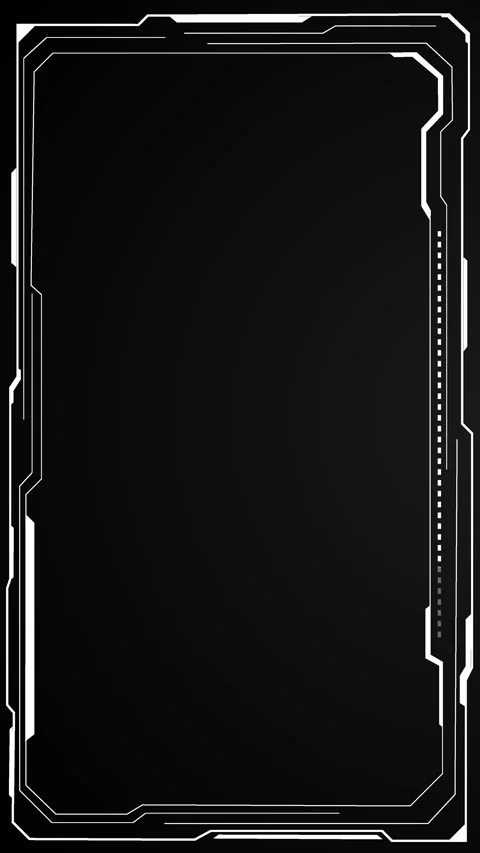 Monochrome tech interface frame sharp outline, center, and minimal dashboard sty Stock Footage 340403206