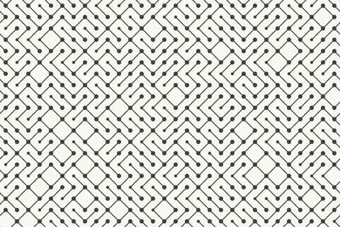 Monochrome technology background, abstract geometric random bg, seamless ve.. Stock Illustration
