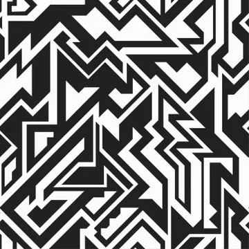 Monochrome technology seamless pattern Stock Illustration