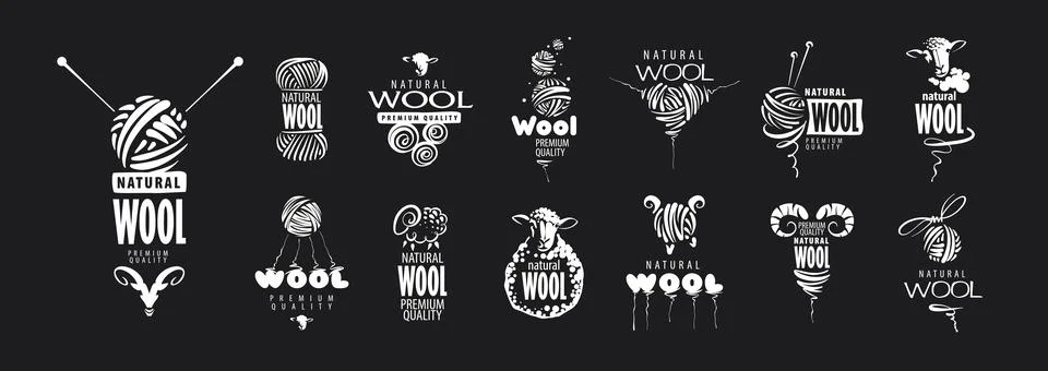 Monochrome textiles with handcrafted emblems and symbols. Elegant black and Stock Illustration