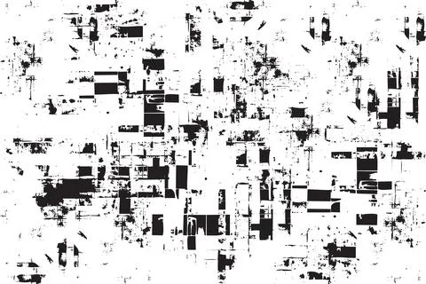 Monochrome texture vector with irregular graphic elements. Rusty wall textu.. Stock Illustration