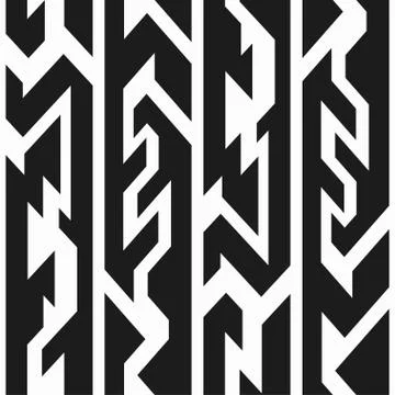 Monochrome totem seamless pattern Stock Illustration