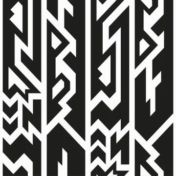 Monochrome totem seamless pattern. Stock Illustration
