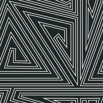 Monochrome triangle spiral seamless pattern Stock Illustration