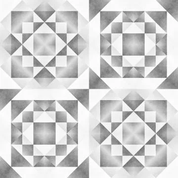 Monochrome Tribal Seamless Pattern. Aztec Style Abstract Geometric Art Print. Stock Illustration