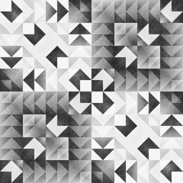Monochrome Tribal Seamless Pattern. Aztec Style Abstract Geometric Art Print. Illustrazione stock