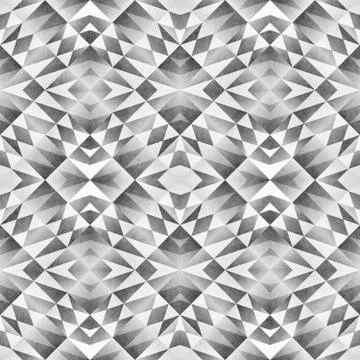 Monochrome Tribal Seamless Pattern. Aztec Style Abstract Geometric Art Print. Stock Illustration