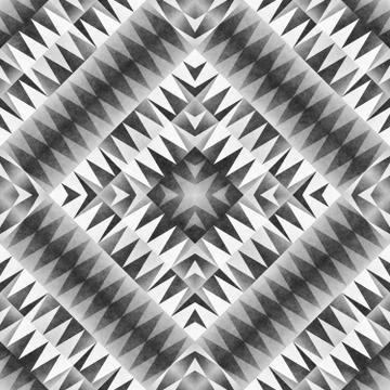 Monochrome Tribal Seamless Pattern. Aztec Style Abstract Geometric Art Print. Illustrazione stock