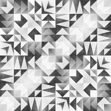 Monochrome Tribal Seamless Pattern. Aztec Style Abstract Geometric Art Print. Illustrazione stock