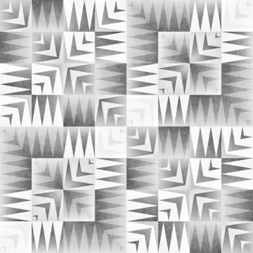 Monochrome Tribal Seamless Pattern. Aztec Style Abstract Geometric Art Print. Illustrazione stock