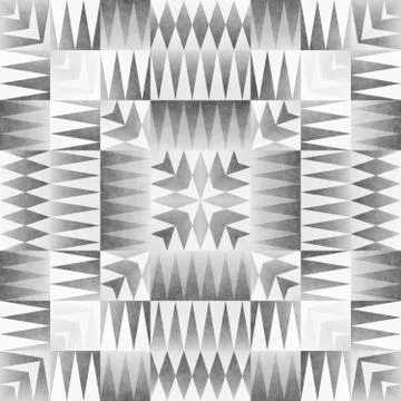 Monochrome Tribal Seamless Pattern. Aztec Style Abstract Geometric Art Print. Illustrazione stock