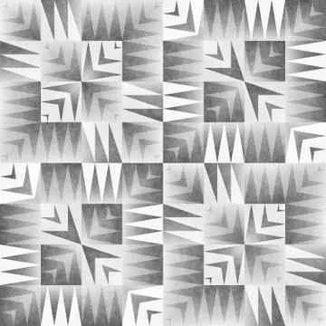 Monochrome Tribal Seamless Pattern. Aztec Style Abstract Geometric Art Print. Stock Illustration