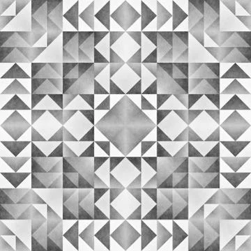 Monochrome Tribal Seamless Pattern. Aztec Style Abstract Geometric Art Print. Stock Illustration