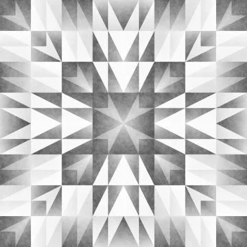 Monochrome Tribal Seamless Pattern. Aztec Style Abstract Geometric Art Print. Illustrazione stock