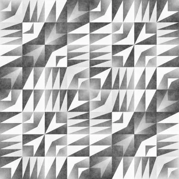 Monochrome Tribal Seamless Pattern. Aztec Style Abstract Geometric Art Print. Stock Illustration
