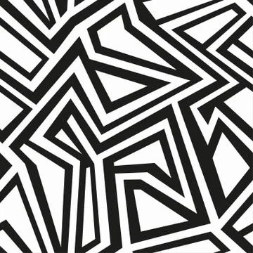 Monochrome tribal seamless pattern Stock Illustration