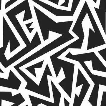 Monochrome tribal seamless pattern Stock Illustration