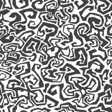 Monochrome tribal seamless pattern Stock Illustration