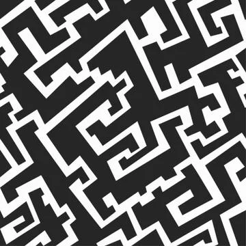 Monochrome tribal seamless pattern Stock Illustration