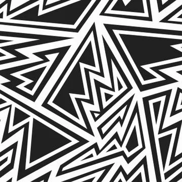 Monochrome tribal seamless pattern Stock Illustration