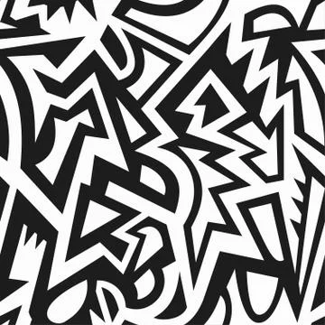 Monochrome tribal seamless pattern Stock Illustration