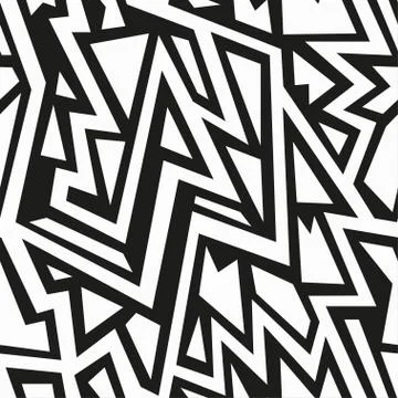 Monochrome tribal seamless pattern Stock Illustration