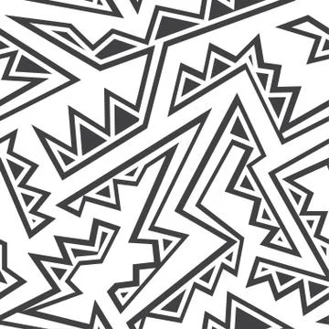 Monochrome tribal seamless pattern Stock Illustration
