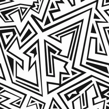 Monochrome tribal seamless pattern Stock Illustration