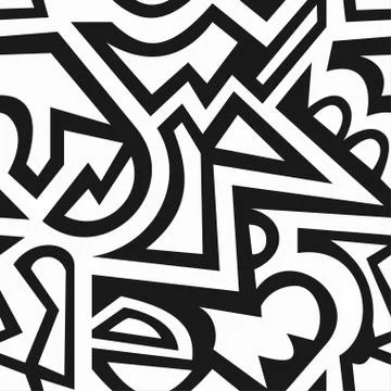 Monochrome tribal seamless pattern. Stock Illustration