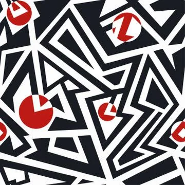 Monochrome tribal seamless pattern Stock Illustration