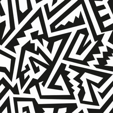Monochrome tribal. Seamless pattern. Stock Illustration