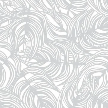 Monochrome Tropical Leaf Seamless Pattern Design イラスト素材