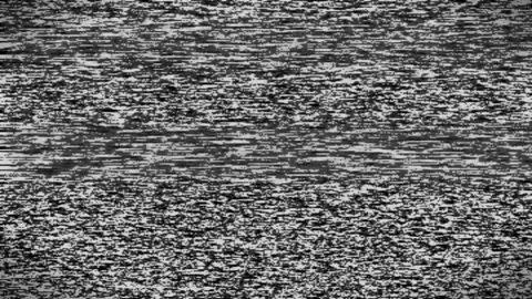 Monochrome TV static noise screen grain and horizontal scan lines television Stock Footage 346934753