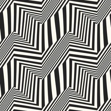 Monochrome Variegated Textured Chevron Pattern Stock Illustration