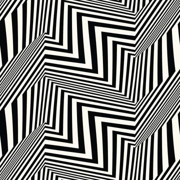 Monochrome Variegated Textured Chevron Pattern Stock Illustration