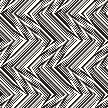 Monochrome Variegated Textured Zigzag Pattern Stock Illustration