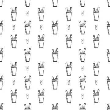 Monochrome vector background for umbrella stand Stock Illustration