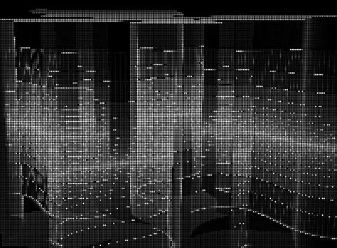 Monochrome vector background with waves and straight lines Stock Illustration