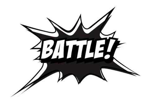Monochrome vector Battle speech bubble. Black and white emotional icon  Stock Illustration