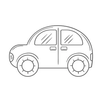 Monochrome vector car. Vehicles shown from side view. Perfect for children's  Stock Illustration