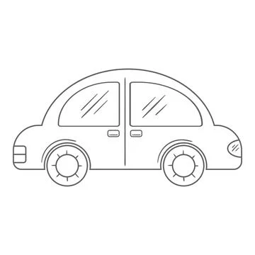 Monochrome vector car. Vehicles shown from side view. Perfect for children's  Stock Illustration