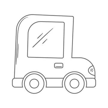Monochrome vector car. Vehicles shown from side view. Perfect for kids design Stock Illustration
