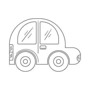 Monochrome vector car. Vehicles shown from side view. Perfect for kids design Stock Illustration