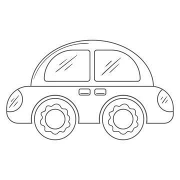 Monochrome vector car. Vehicles shown from side view. Perfect for kids design Stock Illustration