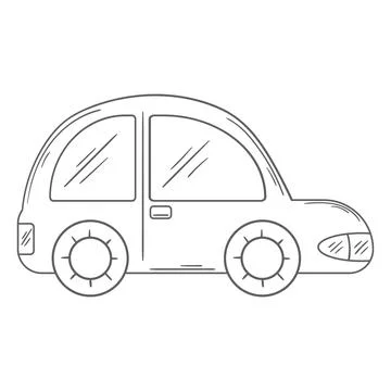 Monochrome vector car. Vehicles shown from side view. Perfect for kids design Stock Illustration