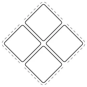 Monochrome Vector Design Grid Template. This four-segment illustration Stock Illustration