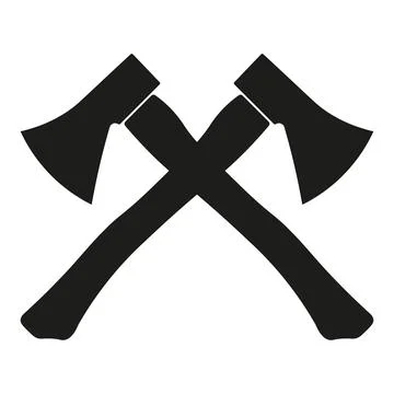 Monochrome vector emblem wooden axe Stock Illustration