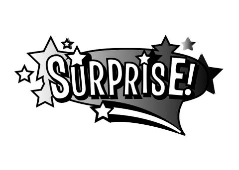 Monochrome vector Surprise speech bubble. Black and white emotional icon Stock Illustration