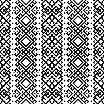 Monochrome Vertical ethnic seamless pattern texture design vector Stock Illustration